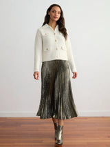 METALLIC PLEATED SKIRT 102725