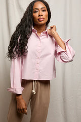 NAOMI LS CROP BUTTON DOWN 020126