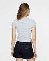 STRIPED COTTON CROP TEE 040726