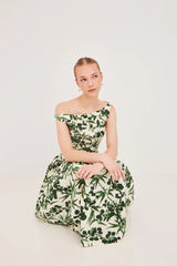 ZORA TOILE GREEN DRESS 022126