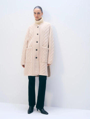 MERINO LUXE CABLE COAT 100325