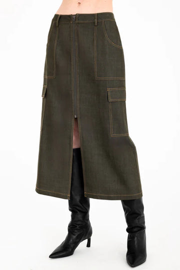 TWILL DENIM CARGO SKIRT 080125