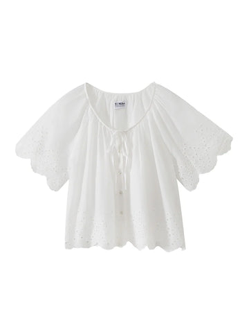 AZALEA EYELET TRIM TOP