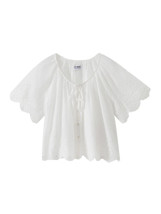 AZALEA EYELET TRIM TOP