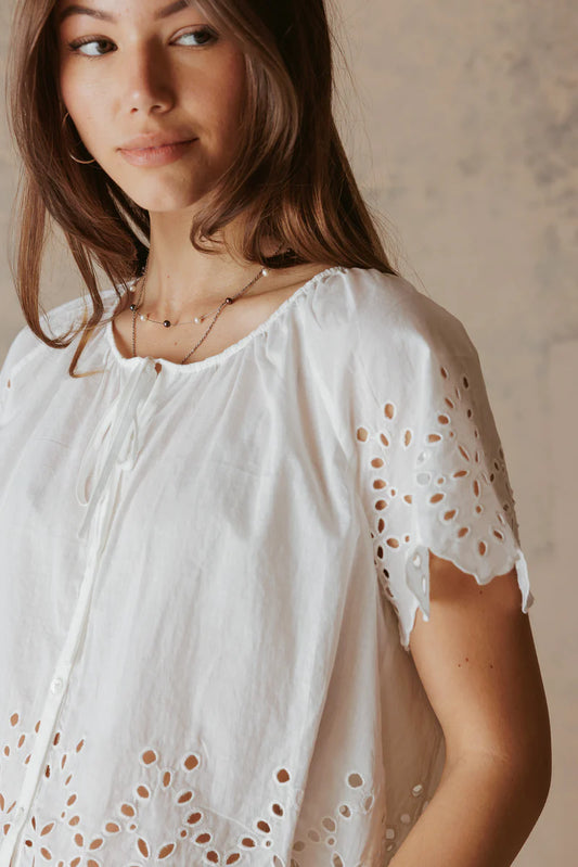 AZALEA EYELET TRIM TOP