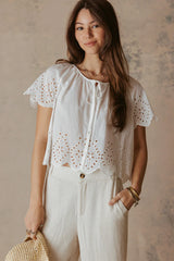 AZALEA EYELET TRIM TOP
