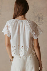 AZALEA EYELET TRIM TOP