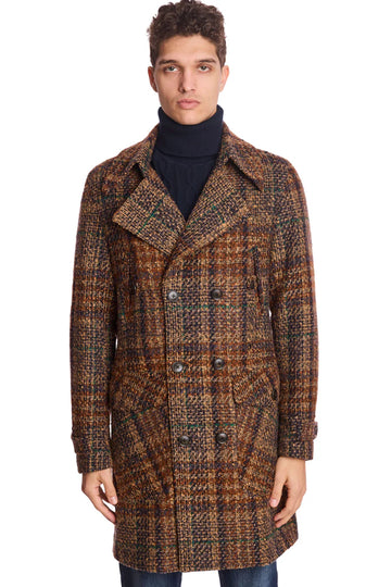 MILITARY PLAID OVERCOAT 091525