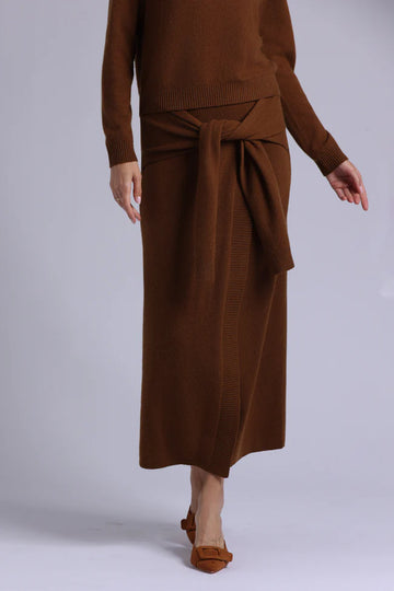 CASHMERE MAXI WRAP SKIRT 100925