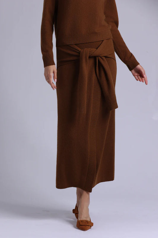 CASHMERE MAXI WRAP SKIRT 100925