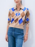 CASHMERE ARGYLE LS POLO 020226