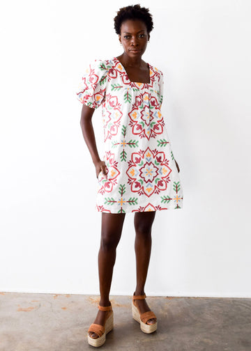 SQUARE NECK SHORT DRESS 060724