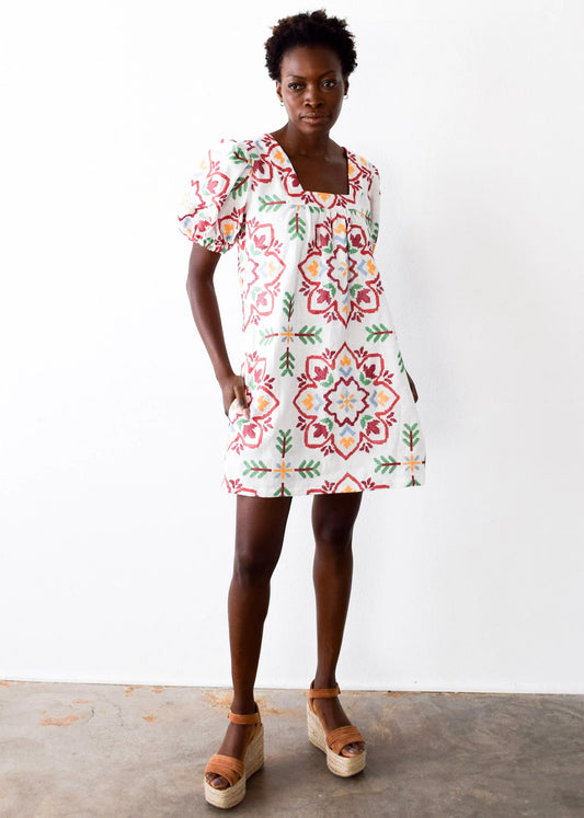 SQUARE NECK SHORT DRESS 060724