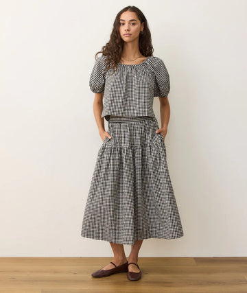 GIA POPLIN GINGHAM SKIRT 081825