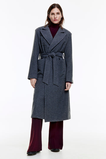 BELTED WRAP COAT 090624