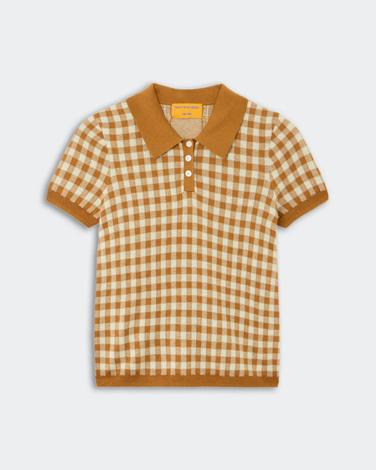 GINGHAM SHRUNKEN POLO 031626