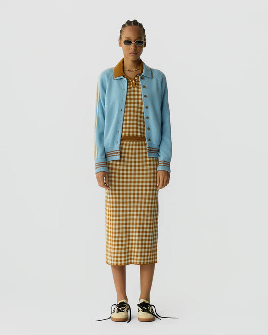 GINGHAM LONG SKIRT 031626