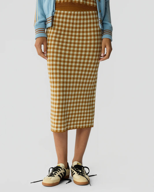 GINGHAM LONG SKIRT 031626