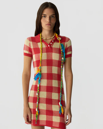 GINGHAM POLO DRESS 031626