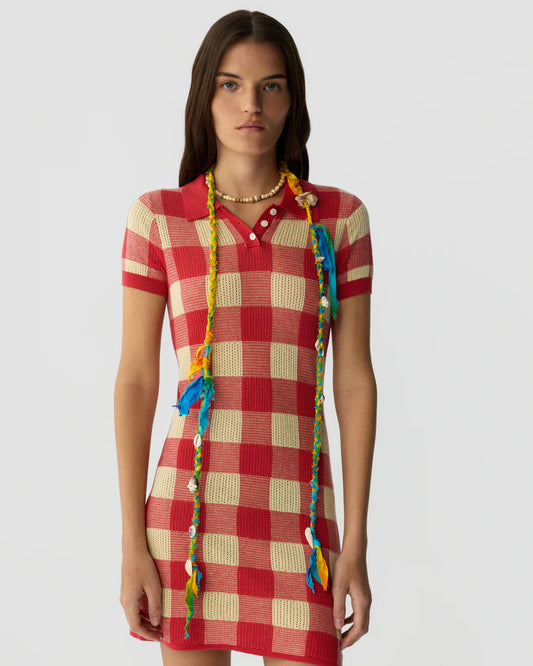 GINGHAM POLO DRESS 031626