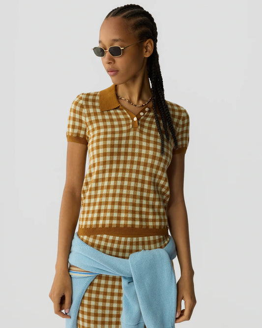 GINGHAM SHRUNKEN POLO 031626