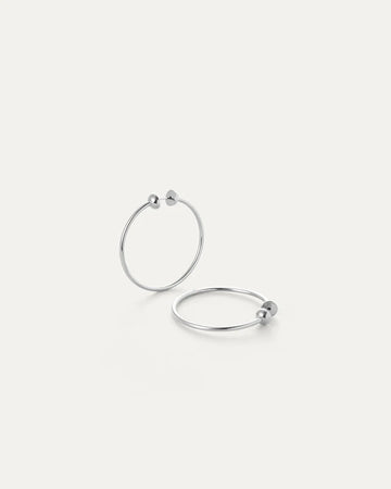 SMALL RHODIUM ICON HOOPS