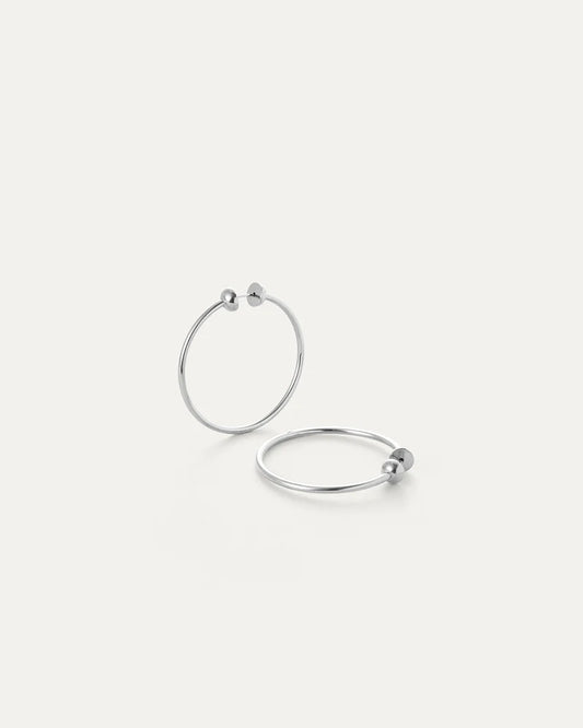 SMALL RHODIUM ICON HOOPS