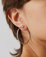 SMALL RHODIUM ICON HOOPS