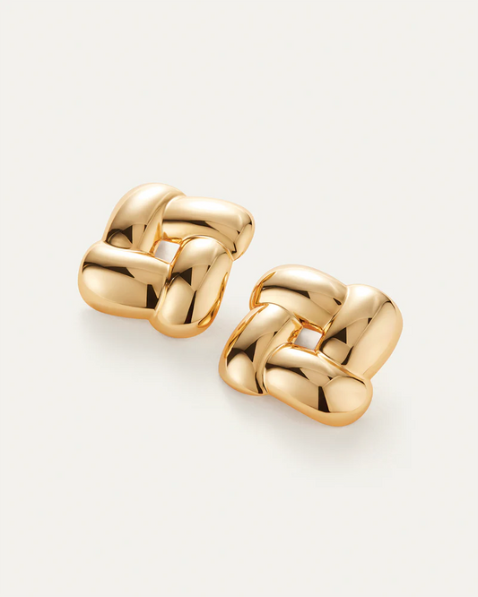 MEGA WOVEN SQUARE EARRING