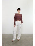 LINEN KNIT BATEAU SWEATER 030626