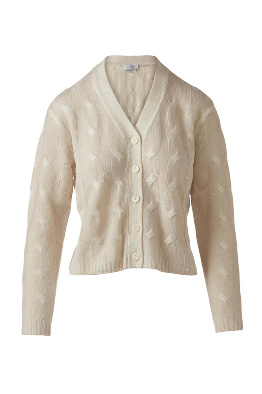 SPRAY PRINT CABLE V CARDIGAN 010926