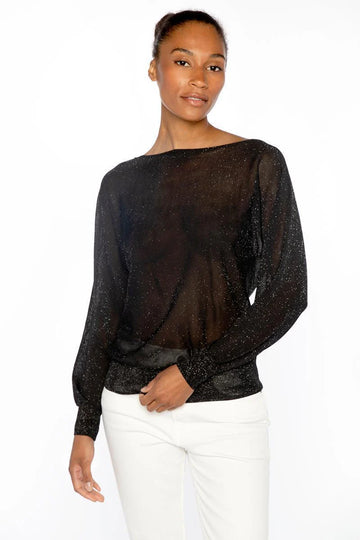 SHIMMER OFF SHOULDER PULLOVER 120925