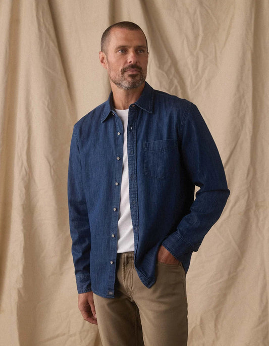 COTTON DENIM BUTTON UP 091426