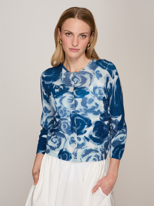 WATERCOLOR ROSE CARDIGAN 031226