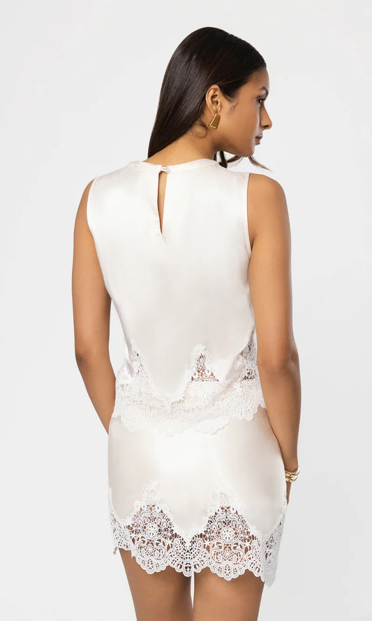 TEGAN LACE SATIN TOP 060726