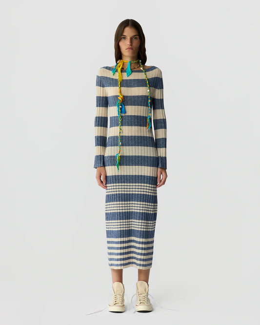 STRIPED RIB DRESS 021726