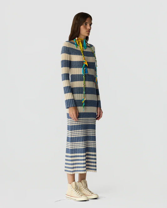 STRIPED RIB DRESS 021726