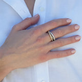 MIXED METAL TRINITY RING 050525