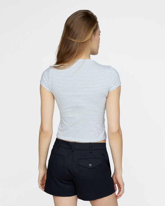STRIPED COTTON CROP TEE 040726