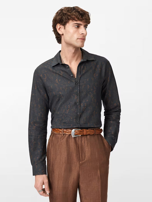BUCKS MELANGE LINEN SHIRT 031626