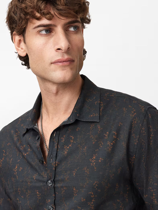 BUCKS MELANGE LINEN SHIRT 031626