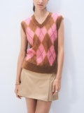 MOHAIR LUXE ARGYLE VEST 020226