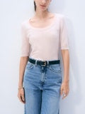 CASHMERE SCOOP NECK TOP 020226