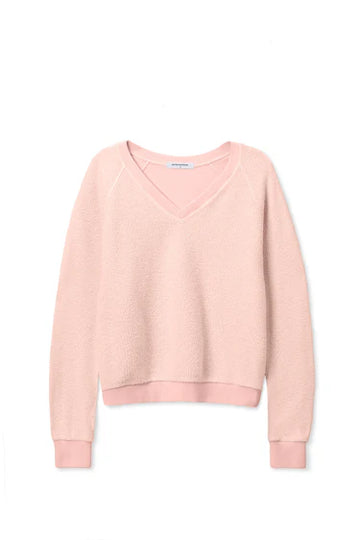 ZURI REVERSE FLEECE V NECK