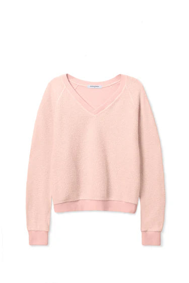 ZURI REVERSE FLEECE V NECK