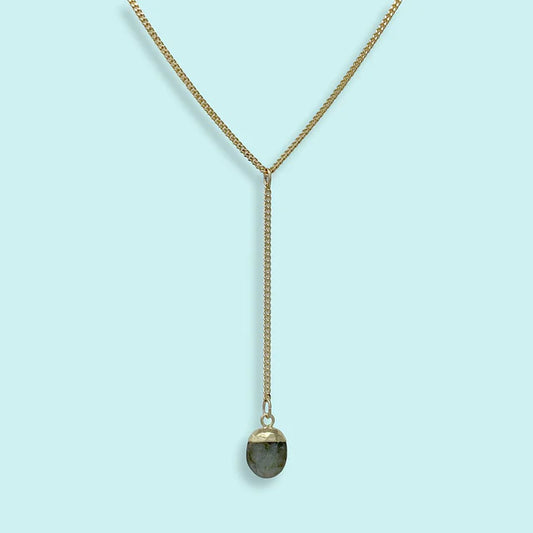 LABRADORITE Y DROP NECKLACE