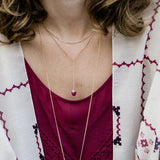 RUBY STONE Y DROP NECKLACE