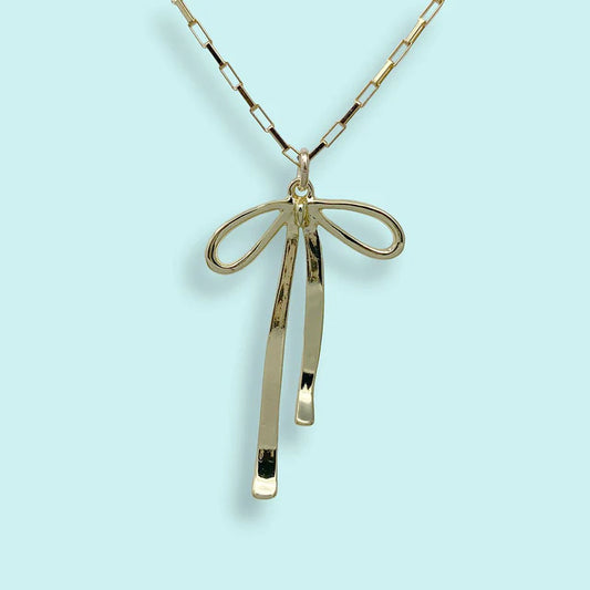 GOLD BOW NECKLACE