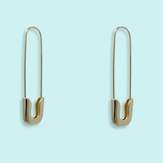 GOLD SAFTY PIN EARRINGS