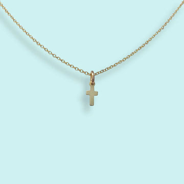 GOLD TINY CROSS NECKLACE